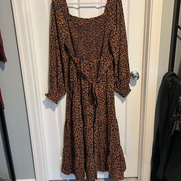 Off the shoulder long sleeve fall maxi dress - Picture 2 of 4